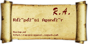 Répási Agenór névjegykártya